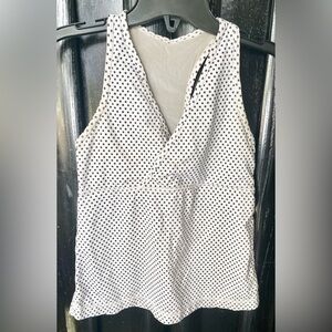 Lululemon Ladies White with Black Polkadot Tank Top